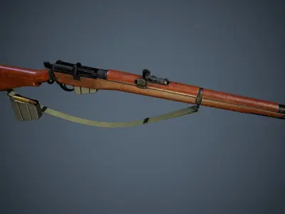 British WW2 Weapons pack - Lee Enfield - STEN - BREN machine gun Low-poly 3D model