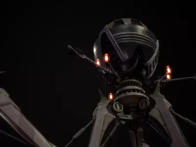 Combat Tri Droid Low-poly 3D model