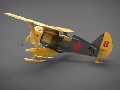 Polikarpov I-153 Aircraft  3D model