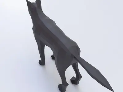 Dog 3d model wolf Low-poly 3D model