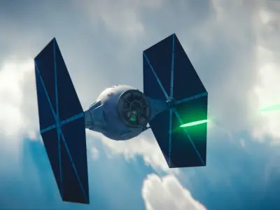 STAR WARS TIE-FIGHTER Low-poly 3D model