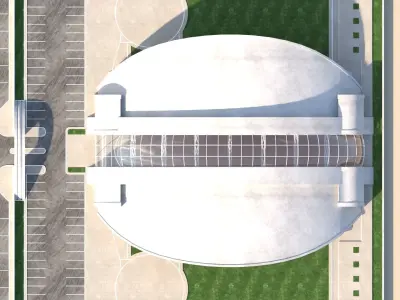 exhibition center exterior and interior 3D model