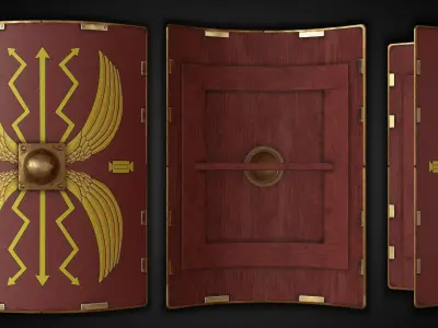 Roman Shield Low-poly 3D model