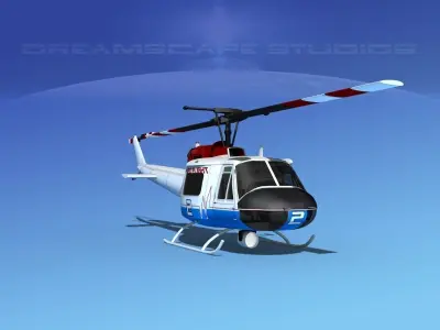 Bell 204 Med Flight 3D model