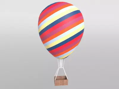 Hot Air Balloon v1 001 Low-poly 3D model
