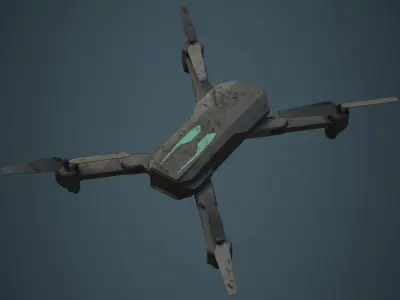 Quadcopter 1B Low-poly 3D model