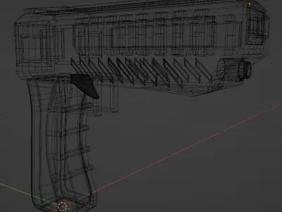 Sci-fi Hand Gun Low-poly Low-poly 3D model