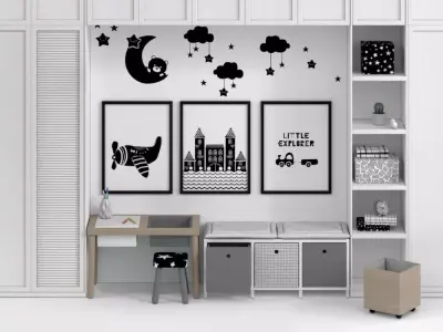 Kid Furniture composition Full set 3D model