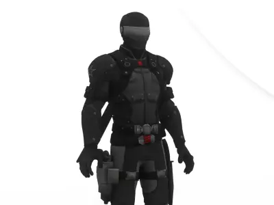 Snake Eyes G I Joe Ninja 3D Model Rigged Game Ready Character Low-poly 3D model