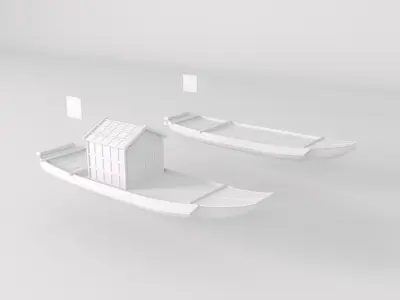 Japanese Medieval Ferry 3D model