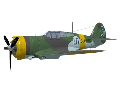 Curtiss Wright P36 Hawk75 A4 3D model