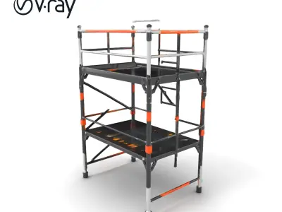 Industrial Scaffold Ladder Modular Platform model pack Low-poly 3D model