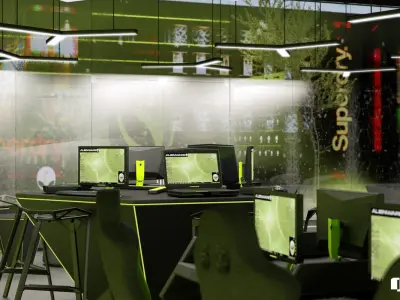 VRay - C4D Scene files - Exterior and Interior - Gaming Store 3D model