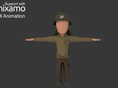 WW2 US Rifleman Low-poly 3D model