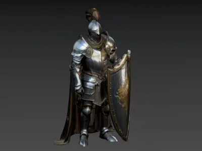 Medieval knights 3D model