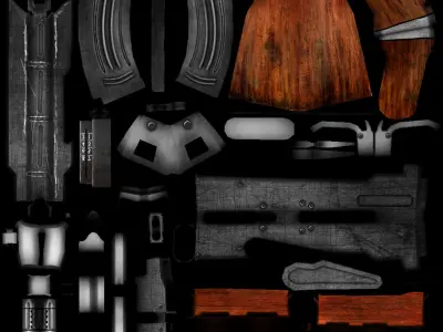 Ak 47 3D Model Low-poly 3D model