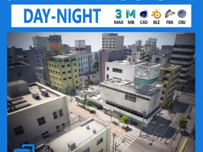 Japan 4 Blocks Set-2 3D model