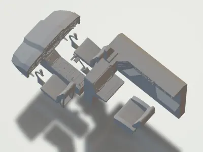 Cockpit Poste de pilotage impression 3D du supercopter Airwolf 3D print model