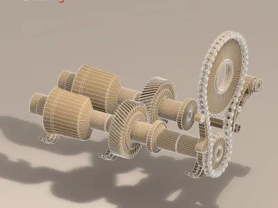 driveshaft gear and sprocket assembly 3D model