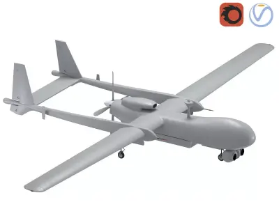 UAV Heron TP Israel Aerospace Industries drone 3D model