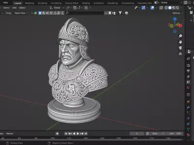 Medieval Soldier Pawn Chess Piece 3D print model