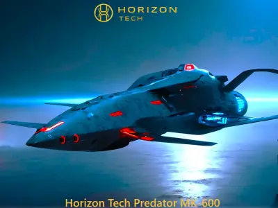 Horizon Tech Predator MK 600 VTOL Fighter  Low-poly 3D model