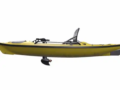 Fishing Kayak PBR Low-poly 3D model