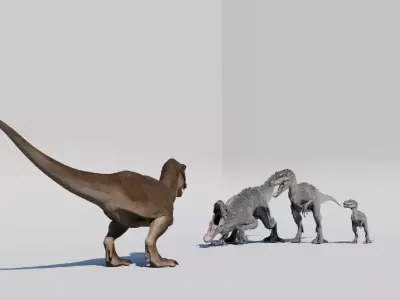 Indominus Rex Adult Blender Rig 3D model