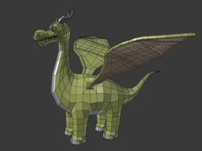 Cartoon Dragon  Low-poly 3D model