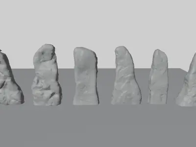 Monolith group of stones 3D model