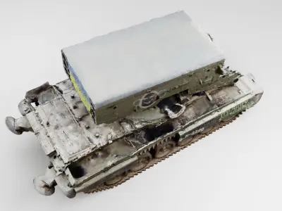 Russian TOS-1 Buratino TOS-1A Solntsepyok destroyed by Ukraine 3D model