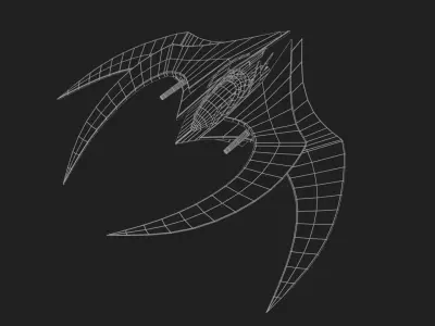 Spacecraft destroyer Low-poly 3D model