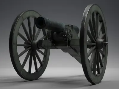 1835 Field Cannon Pack 3D model