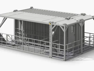 Combined Stair and Container Module Gray 3D model