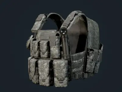 Military Gear Equipment Vest Game Ready Low-poly 3D model