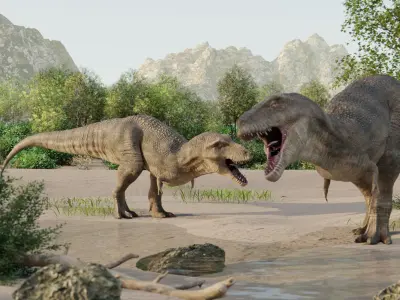 Monster Tyrannosaurus Rex Dinosaur Low-poly 3D model