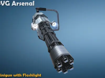 Minigun - HQ Low-poly 3D model