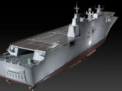 HMAS Canberra Low-poly 3D model