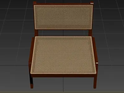 Rattan Lounge Chair Free 3D model