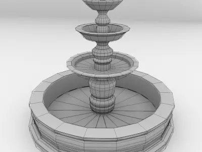 Fountain with three tiers 3D model