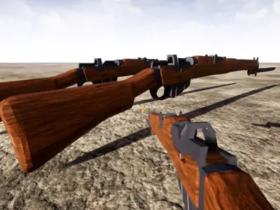 Lee-Enfield SMLE No1 Mk3 303 with Bayonet blend and fbx files Free low-poly 3D model