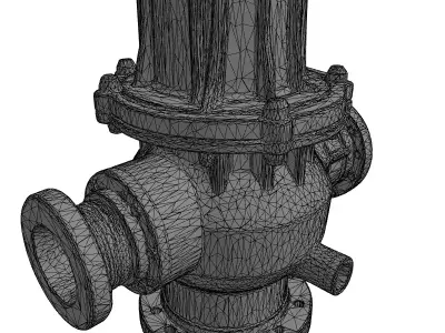 Industrial Flow Control Valve Low-poly 3D model