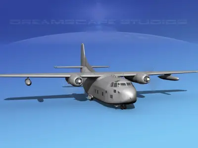Fairchild C-123B Bare Metal 3D model