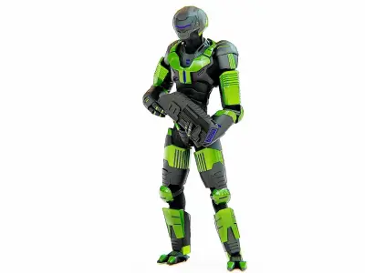 ALIEN TROOPER ZHORG  Rigged for Unreal Engine - Unity - MIXAMO 3D model