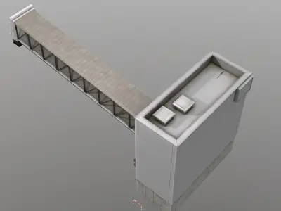 Airport Jet Bridge Low-poly 3D model
