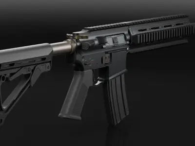FREE HK416 M4 AR15 M16 Rifle Project Free 3D model