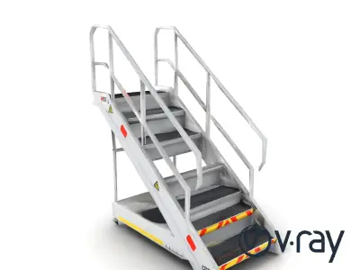 High-Capacity Passenger Boarding Stair model pack Low-poly 3D model