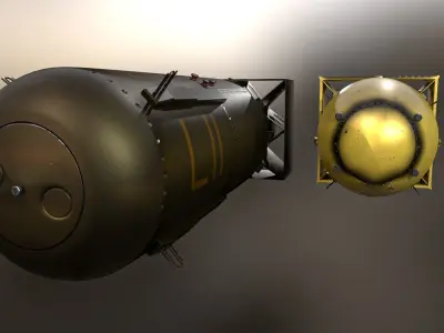 fat man and little boy nuclear weapon pack 3D model