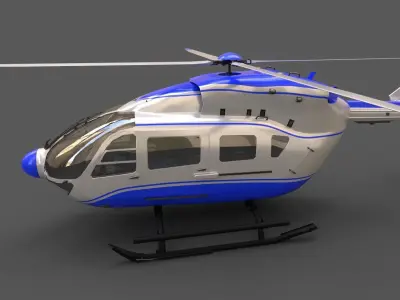 EC145 Helicopter Low-poly 3D model