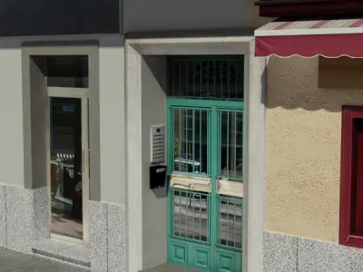 Building with two floors and roof Low-poly 3D model